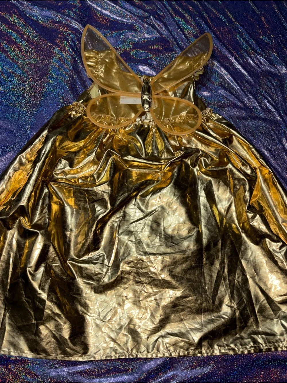 H&M Girls Gold Dress With Wings Costume